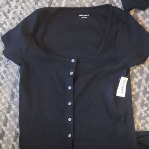Old Navy Midnight Blue Button-Up Top